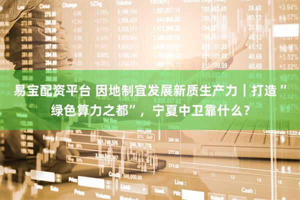 易宝配资平台 因地制宜发展新质生产力｜打造“绿色算力之都”，宁夏中卫靠什么？